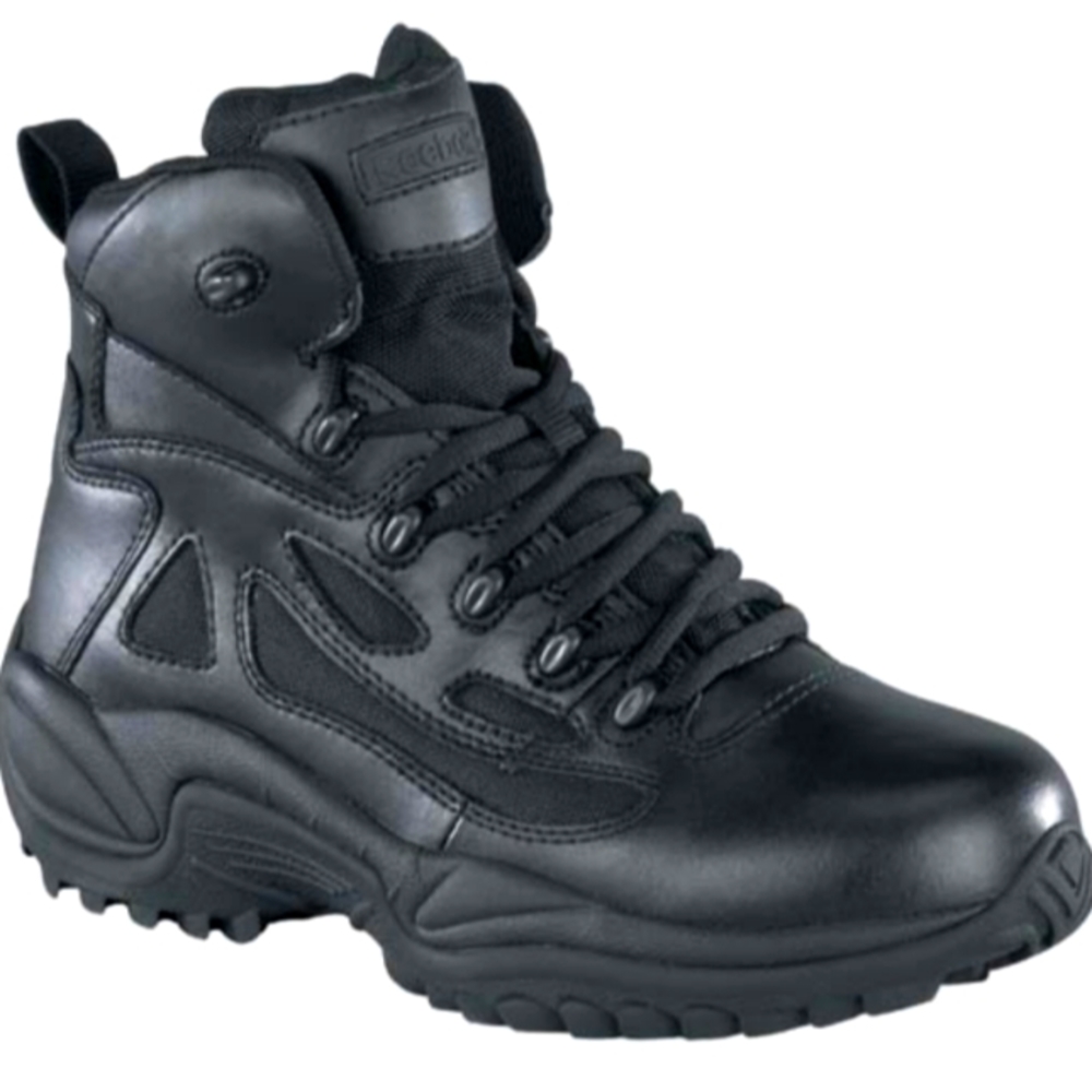 Reebok RB864 Rapid Response Composite Toe Side Zip 6" Black Boot Sz 8.5